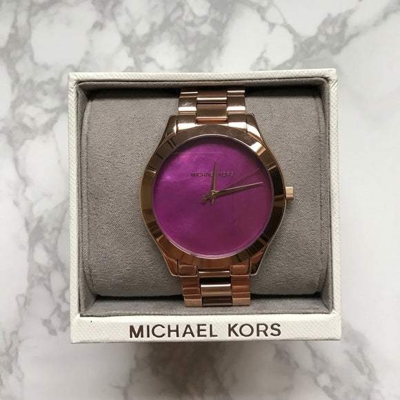 Michael Kors Runway Pink Dial Rose Gold Steel Strap Watch for Women - MK3550 Buy Now By Michael Kors