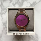 Michael Kors Runway Pink Dial Rose Gold Steel Strap Watch for Women - MK3550 Buy Now By Michael Kors