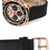 Coach Kent Chronograph Rose Gold Dial Black Leather Strap Watch for Men - 14602559 Buy Now By Coach