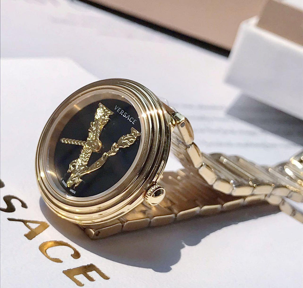 Versace V Virtus Quartz Black Dial Gold Steel Strap Watch For Women - VET300121 Buy Now By Versace