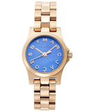 Marc Jacobs Henry Dinky Blue Dial Rose Gold Steel Strap Watch for Women - MBM3204 Buy Now By Marc Jacobs