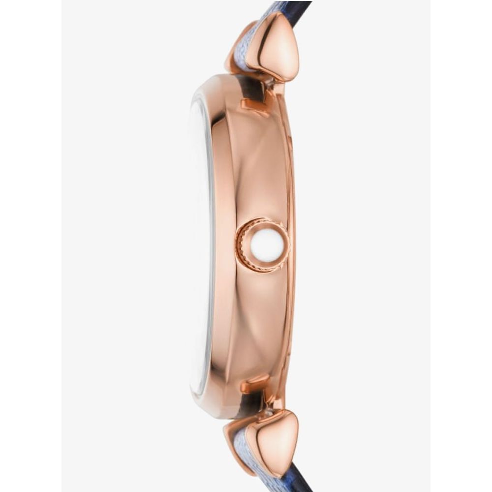 Emporio Armani Gianni T-Bar Analog Mother of Pearl Dial Blue Leather Strap Watch For Women - AR11468 Buy Now By Emporio Armani