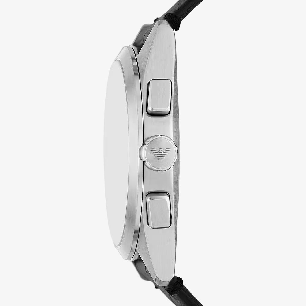 Emporio Armani Claudio Chronograph Black Dial Black Leather Strap Watch For Men - AR11542 Buy Now By Emporio Armani