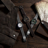 Seiko 5 Sports SKX GMT Automatic Mocha Black Dial Brown Leather Strap Watch For Men - SSK036K1