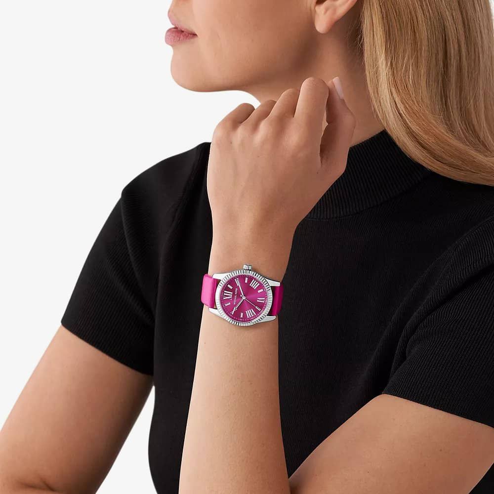 Michael Kors Lexington Quartz Fuchsia Dial Fuchsia Leather Strap Watch For Women - MK4749 Buy Now By Michael Kors