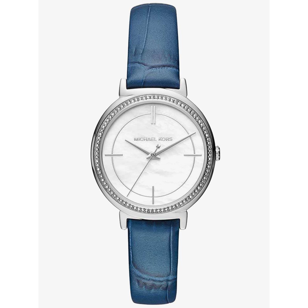 Michael Kors Cinthia Mother of Pearl Dial Blue Leather Strap Watch for Women - MK2661 Buy Now By Michael Kors