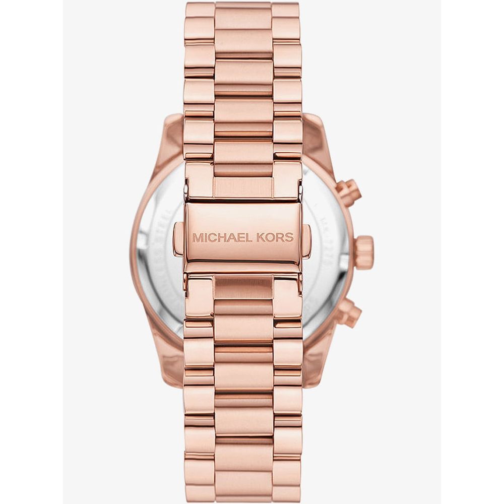 Michael Kors Lexington Chronograph Red Dial Rose Gold Steel Strap Watch For Women - MK7275 Buy Now By Michael Kors
