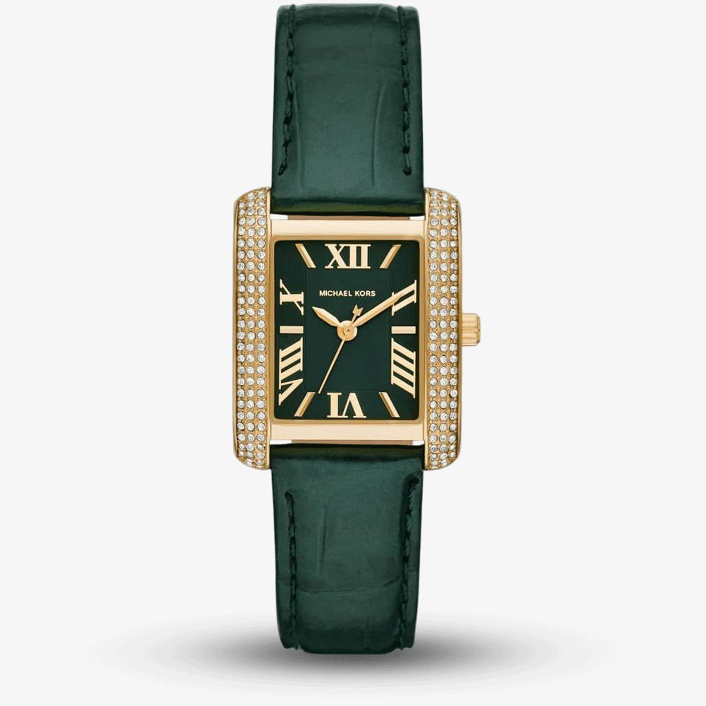 Michael Kors Emery Quartz Diamonds Green Dial Green Leather Strap Watch For Women - MK4697 Buy Now By Michael Kors