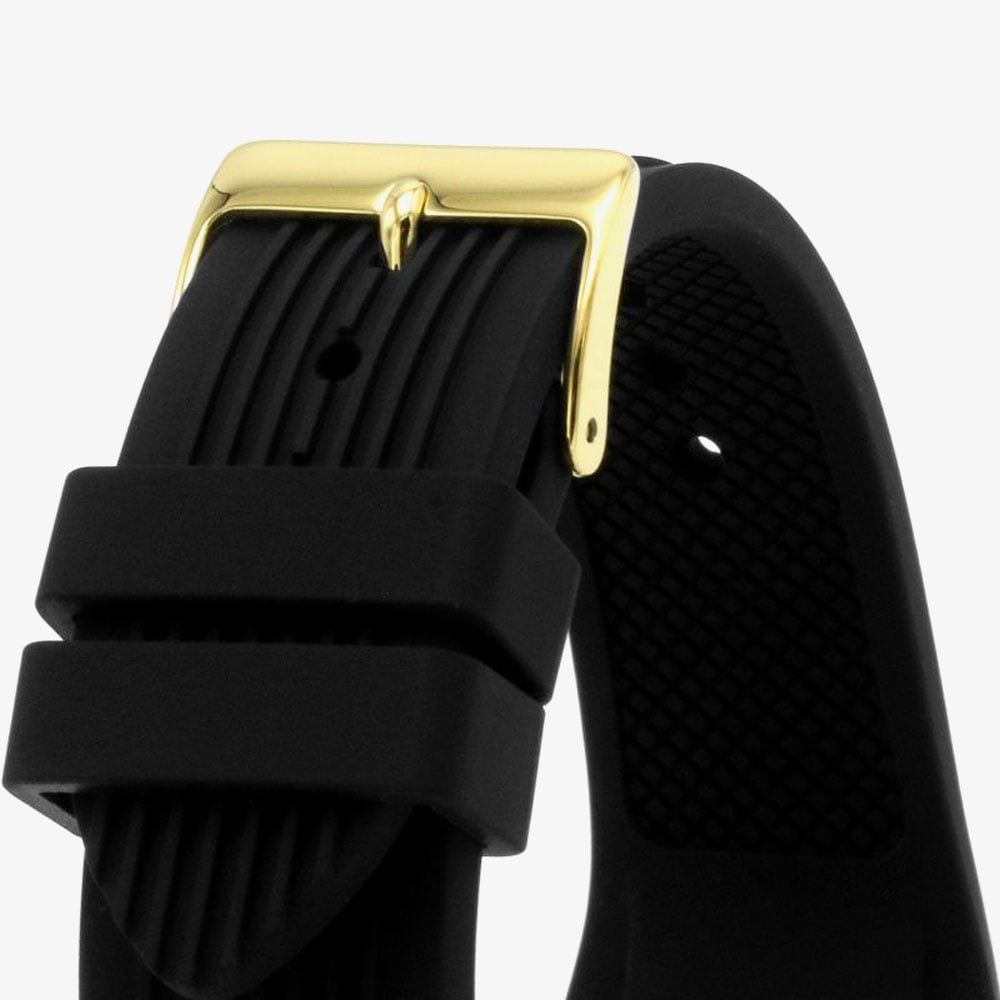 Guess Athena Gold Dial Black Rubber Strap Watch For Women - GW0030L2 Buy Now By Guess