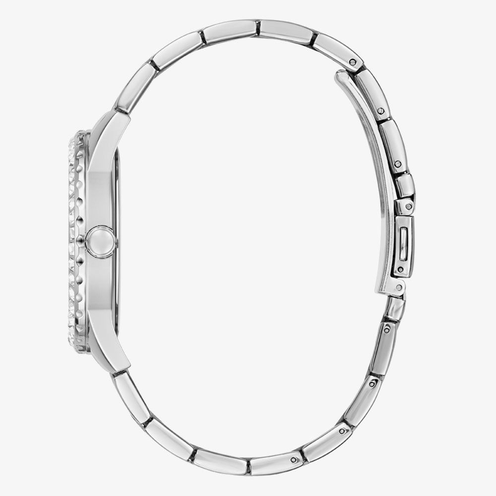 Guess Sparkler Diamonds Silver Dial Silver Steel Strap Watch for Women - GW0111L1 Buy Now By Guess
