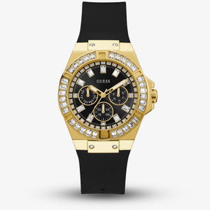 Guess Venus Diamonds Black Dial Black Rubber Strap Watch for Women - GW0118L1 Buy Now By Guess
