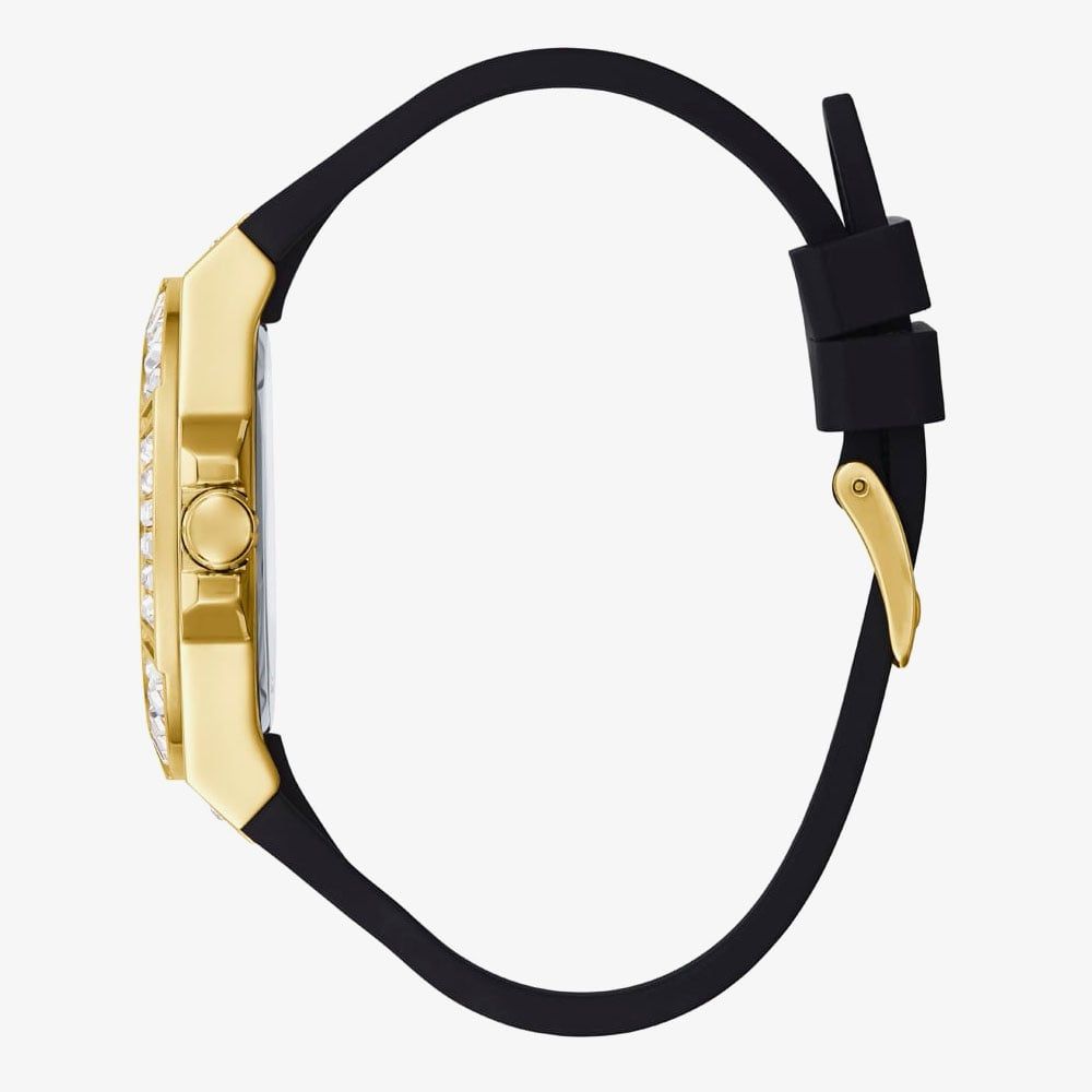 Guess Venus Diamonds Black Dial Black Rubber Strap Watch for Women - GW0118L1 Buy Now By Guess