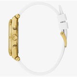 Guess Heiress Diamonds Gold Dial White Rubber Strap Watch for Women - GW0407L2 Buy Now By Guess