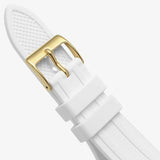 Guess Heiress Diamonds Gold Dial White Rubber Strap Watch for Women - GW0407L2 Buy Now By Guess