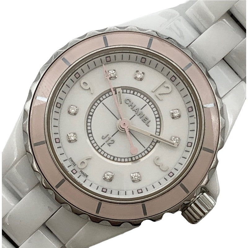 Chanel J12 Quartz Diamonds Ceramic White Dial White Steel Strap Watch for Women - J12 H4466 Buy Now By Chanel