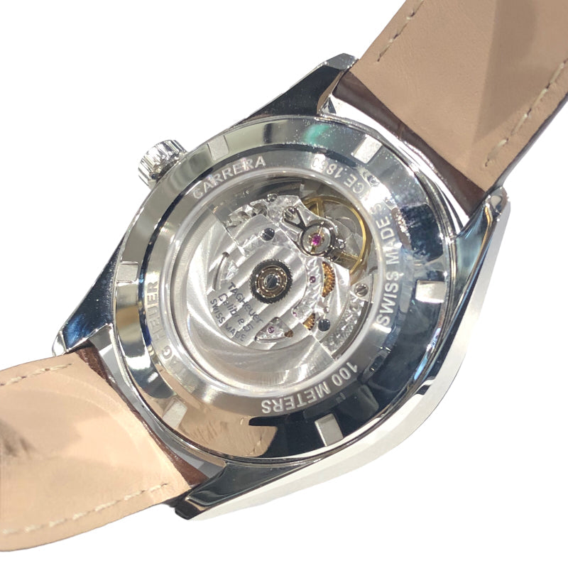 Tag Heuer Carrera Day Date Silver Dial Brown Leather Strap Watch for Men - WBN2011.FC6484 Buy Now By Tag Heuer