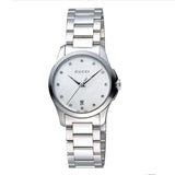 Gucci G Timeless Diamonds Mother of Pearl Dial Silver Steel Strap Watch For Women - YA126542 Buy Now By Gucci
