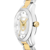 Gucci G Timeless Quartz Diamonds Silver Dial Two Tone Steel Strap Watch For Women - YA1265016 Buy Now By Gucci