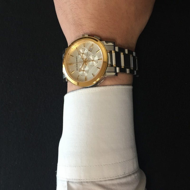 Burberry The City White Dial Two Tone Steel Strap Watch for Men - BU9751 Buy Now By Burberry