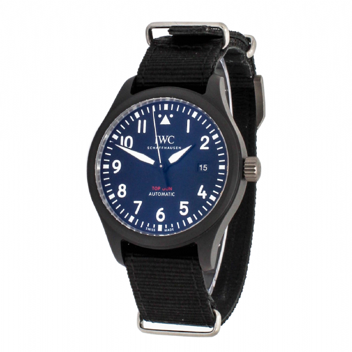 IWC Pilot Watch Chronograph Top Gun Edition Black Dial Black Nylon Strap Watch for Men - IW326901 Buy Now By IWC