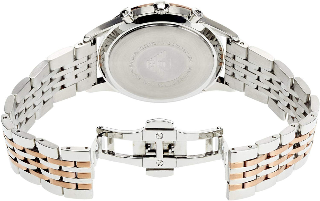 Emporio Armani Beta Chronograph Grey Dial Two Tone Steel Strap Watch For Men - AR1864 Buy Now By Emporio Armani