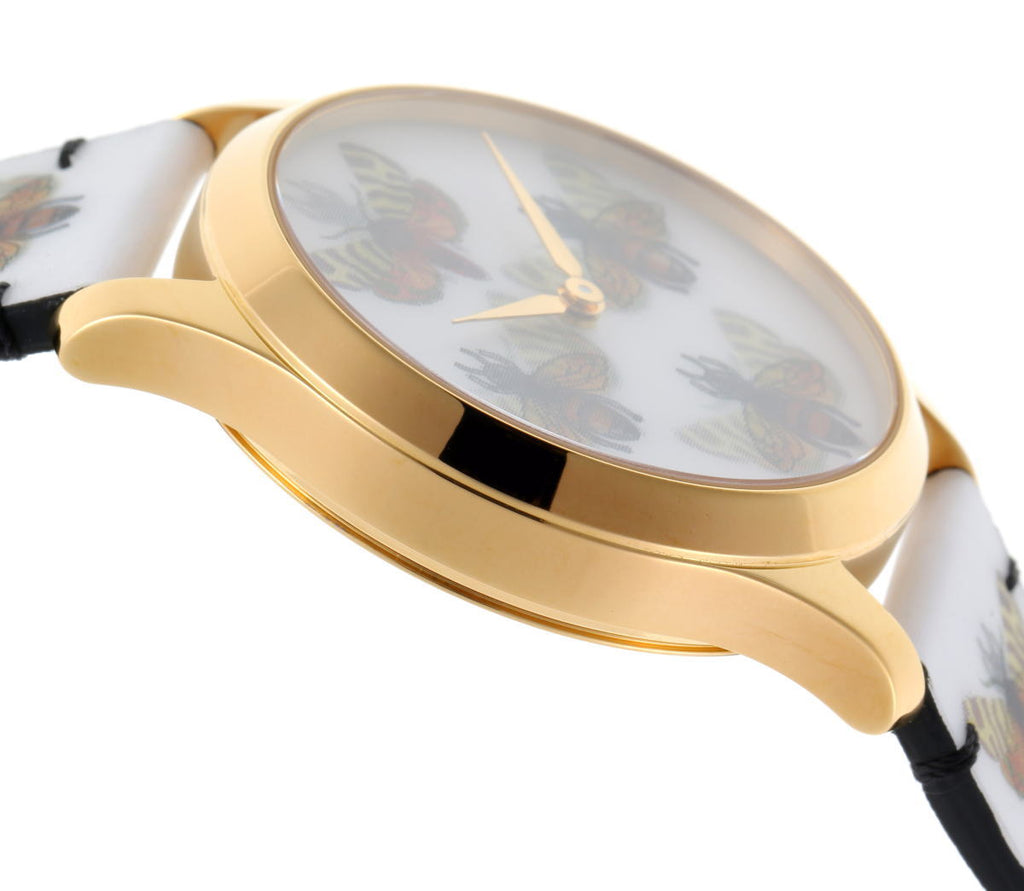 Gucci G Timeless Quartz White Dial White Leather Strap Watch For Women - YA1264109 Buy Now By Gucci