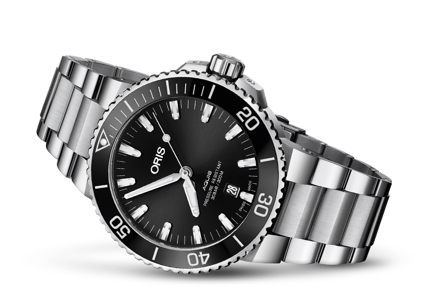 Oris Aquis Date Black Dial Silver Steel Strap Watch for Men - 0173377304134-0782405PEB Buy Now By Oris