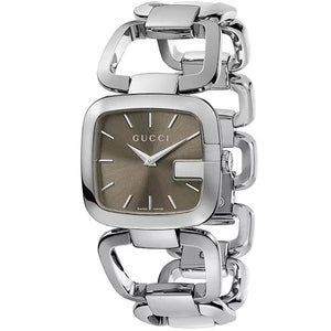 Gucci G Brown Square Brown Dial Silver Steel Strap Watch For Women - YA125402 Buy Now By Gucci