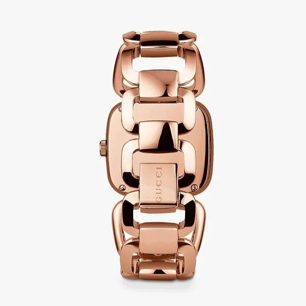 Gucci G Gucci Diamonds Black Dial Rose Gold Steel Strap Watch For Women - YA125409 Buy Now By Gucci
