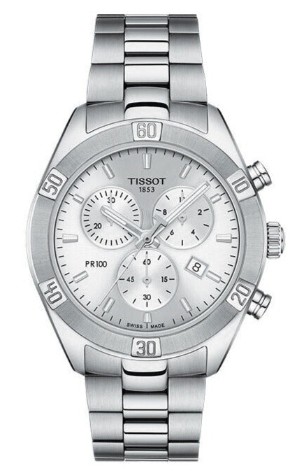 Tissot PR 100 Sport Chic Chronograph Silver Dial Silver Steel Strap Watch for Women - T101.917.11.031.00 Buy Now By Tissot