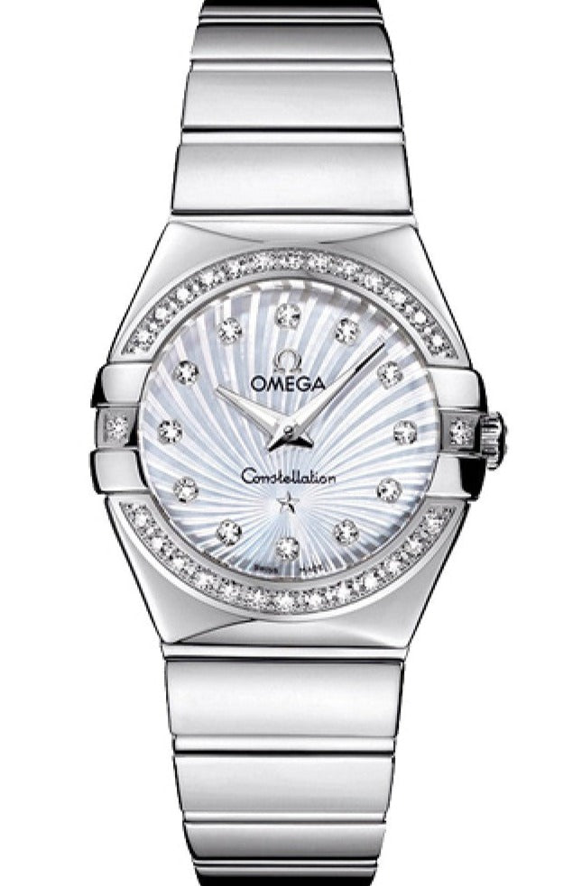 Omega Constellation Quartz Diamonds Silver Dial Silver Steel Strap Watch for Women - 123.15.27.60.55.004 Buy Now By Omega