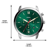 Fossil Neutra Chronograph Green Dial Brown Leather Strap Watch for Men - FS5735 Buy Now By Fossil