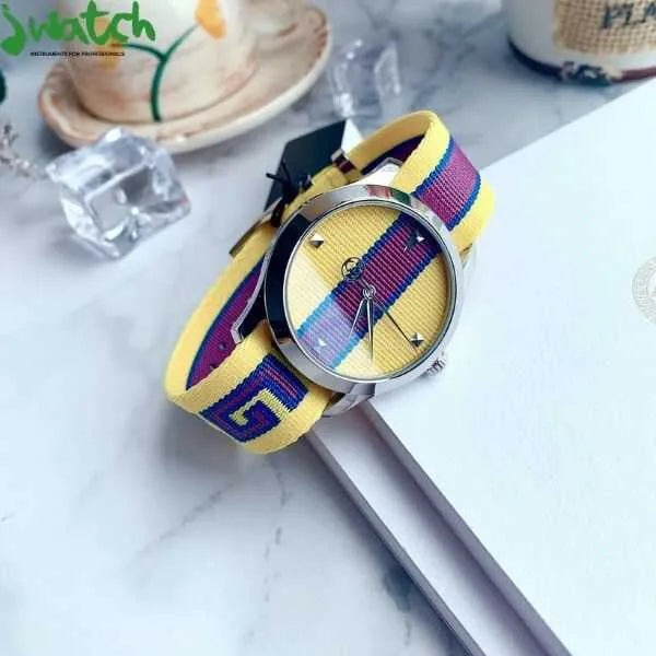 Gucci G Timeless Quartz Yellow & Purple Dial Yellow & Purple NATO Strap Watch For Men - YA1264069 Buy Now By Gucci