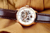 Fossil Townsman Automatic Skeleton White Dial Brown Leather Strap Watch for Men - ME3078 Buy Now By Fossil