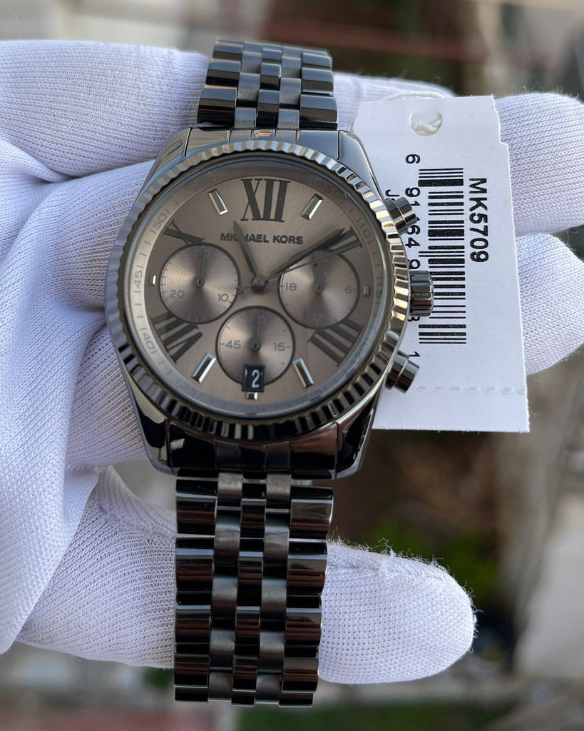 Michael Kors Lexington Chronograph Black Dial Black Steel Strap Watch For Women - MK5709 Buy Now By Michael Kors