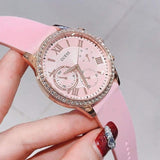 Guess Solar Rose Gold Dial Pink Rubber Strap Watch For Women - W1135L2 Buy Now By Guess