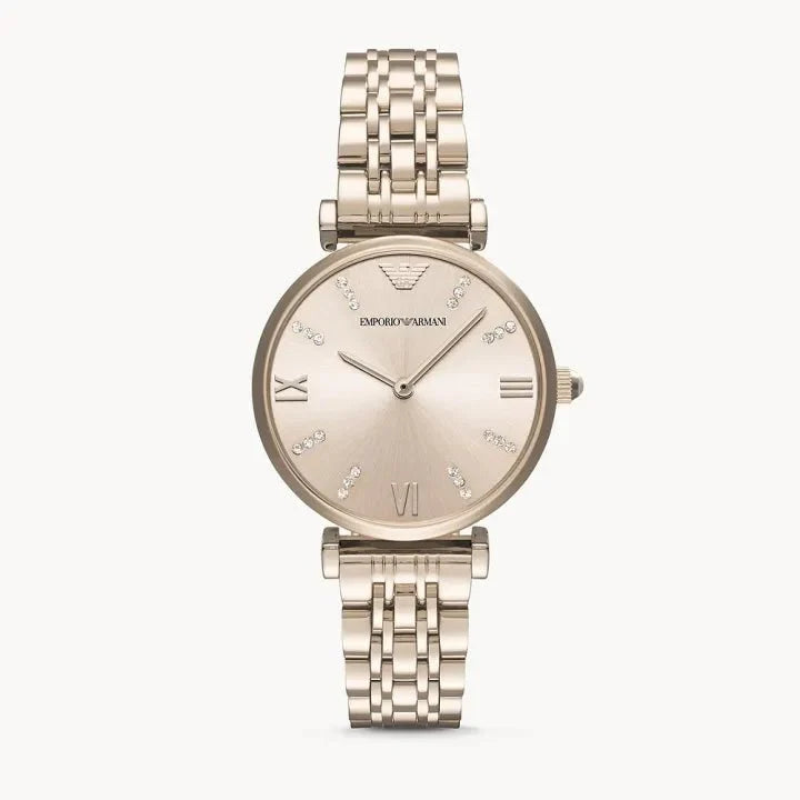 Emporio Armani T-Bar Gianni Rose Gold Dial Rose Gold Steel Strap Watch For Women - AR11059 Buy Now By Emporio Armani
