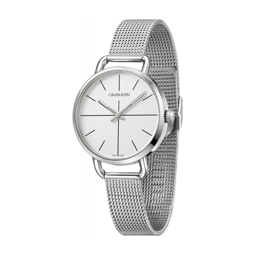 Calvin Klein Even White Dial Silver Mesh Bracelet Watch for Women - K7B23126 Buy Now By Calvin Klein