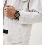 Guess Matrix Multifunction Gold Dial Black Rubber Strap Watch For Men - GW0423G2 Buy Now By Guess