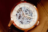 Fossil Townsman Automatic Skeleton White Dial Brown Leather Strap Watch for Men - ME3078 Buy Now By Fossil