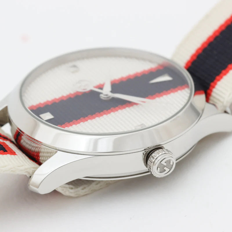 Gucci G Timeless Quartz White Dial Two Tone NATO Strap Watch For Men - YA1264071 Buy Now By Gucci