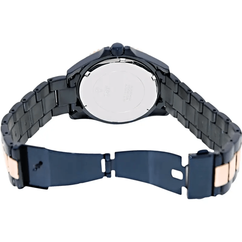 Guess BFF Multifunction Blue Dial Two Tone Steel Strap Watch for Women - W0231L6 Buy Now By Guess