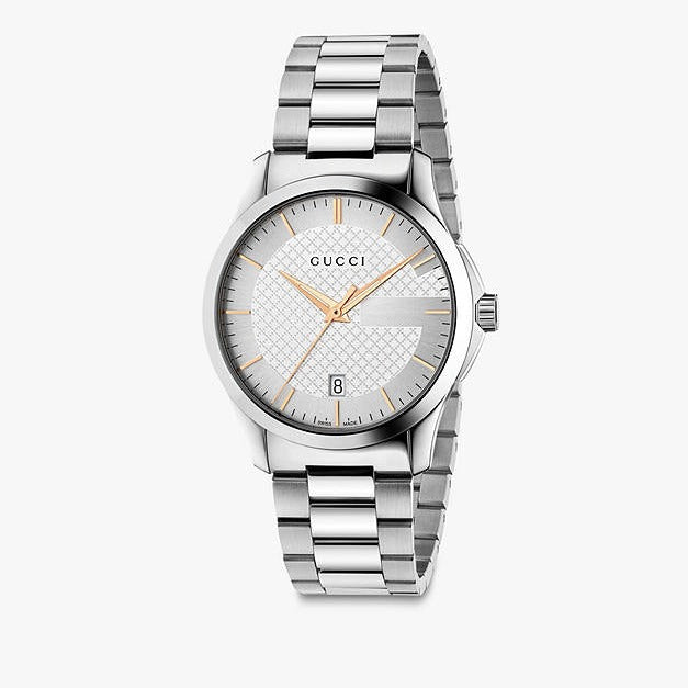 Gucci G Timeless Silver Dial Silver Steel Strap Unisex Watch - YA126442 Buy Now By Gucci