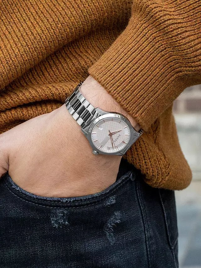 Gucci G Timeless Silver Dial Silver Steel Strap Unisex Watch - YA126442 Buy Now By Gucci