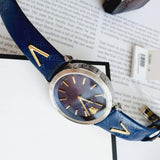 Versace V-Twist Quartz Blue Dial Blue Leather Strap Watch for Women - VELS00119 Buy Now By Versace