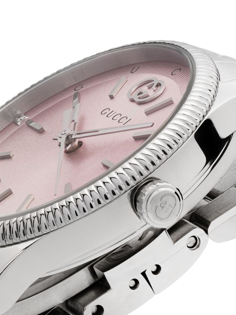 Gucci G Timeless Quartz Pink Dial Silver Steel Strap Watch for Women - YA1265061 Buy Now By Gucci