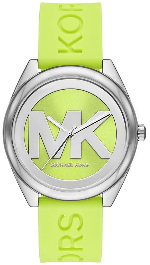 Michael Kors Janelle Three Hand Neon Green Dial Neon Green Rubber Strap Watch For Women - MK7351 Buy Now By Michael Kors