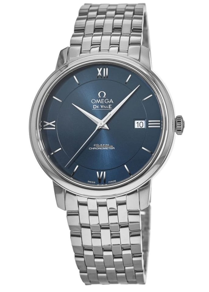 Omega De Ville Prestige Co-Axial Orbis Blue Dial Silver Steel Strap Watch for Men - 424.10.40.20.03.001 Buy Now By Omega