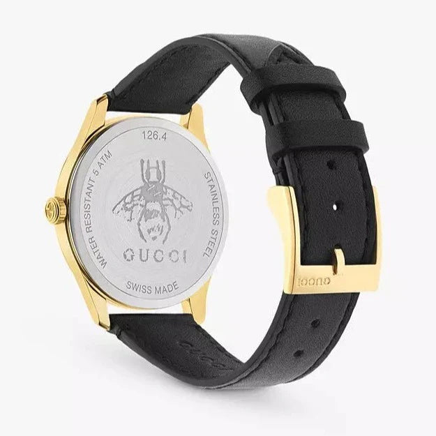 Gucci G-Timeless Mother of Pearl Dial Black Leather Strap Watch For Women - YA1264044 Buy Now By Gucci