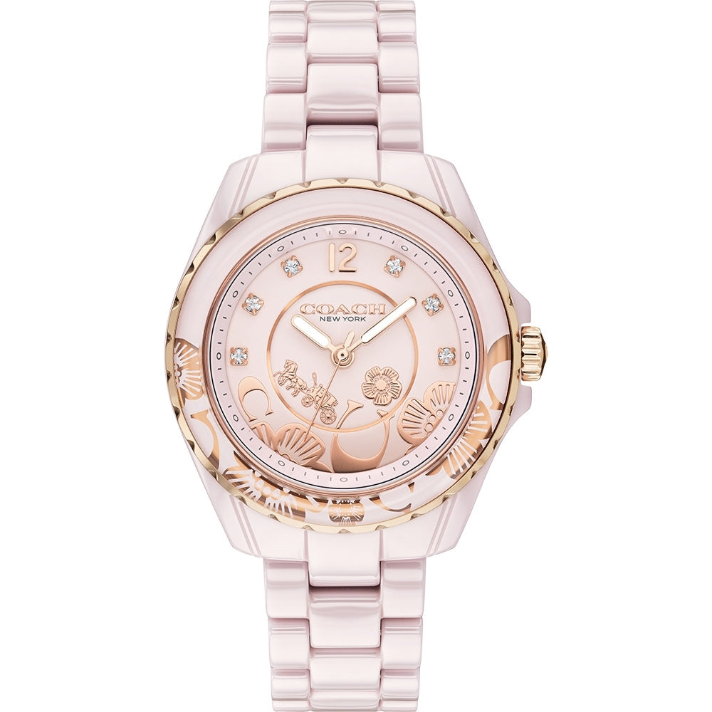 Coach Preston Pink Dial Pink Steel Strap Watch for Women - 14503465 Buy Now By Coach